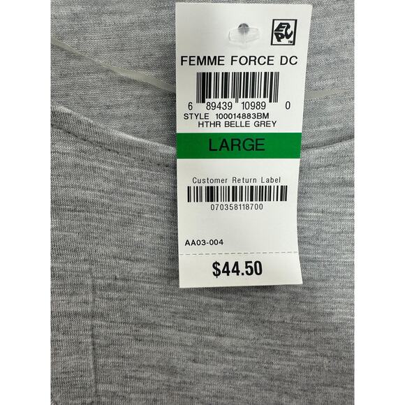 INC International Concepts Peasant Top, Heather Belle Grey, Size Large - Picture 3 of 7